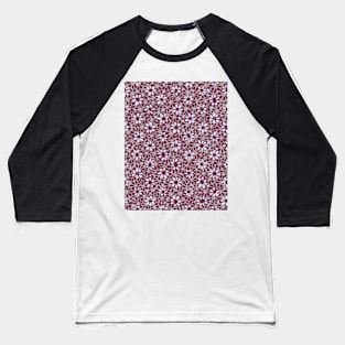 Batik Florals in Purple and Grey Tones Baseball T-Shirt